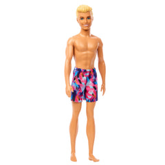 Beach Ken Doll With Blond Hair Wearing Purple Swimsuit