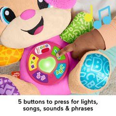 Fisher-Price Laugh & Learn Smart Stages Sis Pink Plush Baby Musical Learning Toy, Multilanguage Version