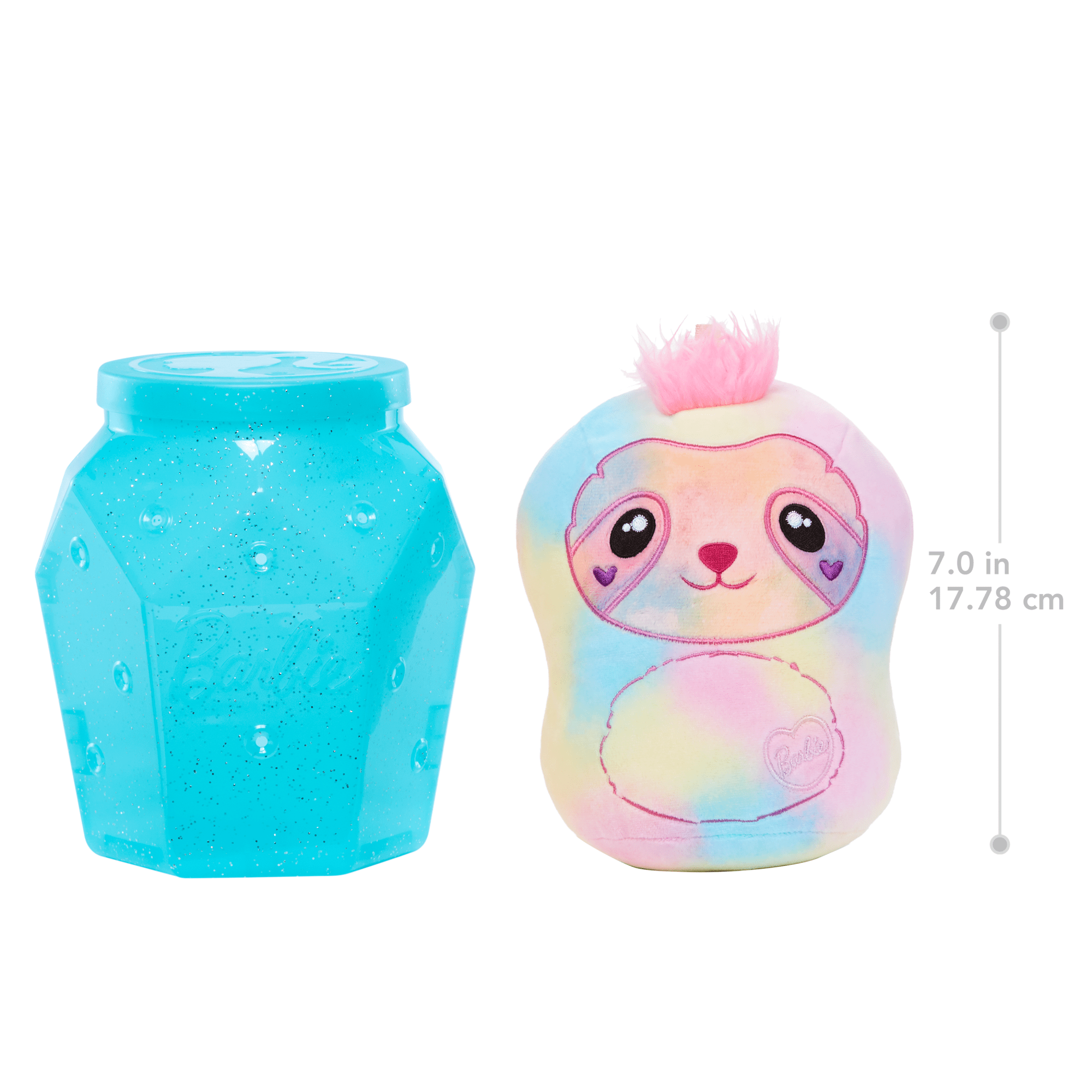 Barbie Tie-Dye Reveal Plush Toy, 7-Inch Stuffed Animal With Diy Washable Fabric Craft